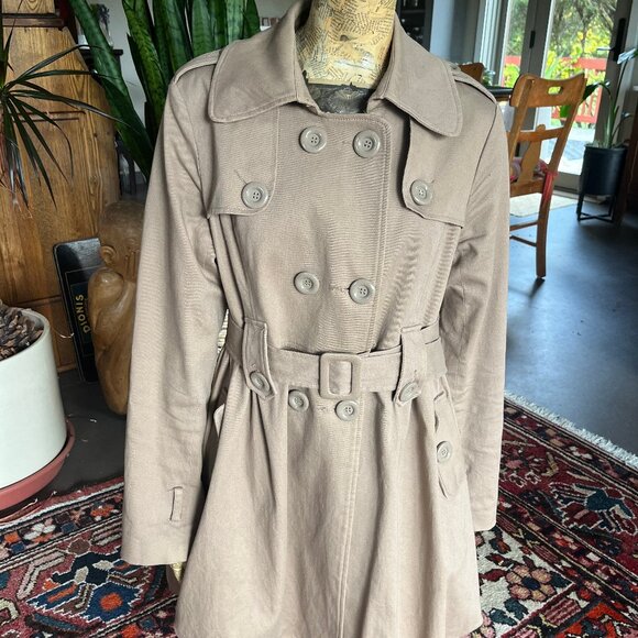 Hazel & Folk Jackets & Blazers - Beige Cotton Trench